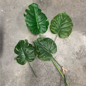Tall Artificial Green Monstera Leaf Set
